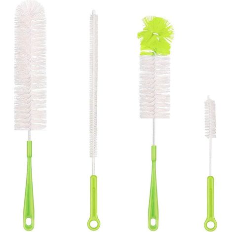 Brosse de nettoyage de bouteille d'eau tasse brosse set, 4pcs set, vert, tasse d'eau de sport, brosse d'outil de nettoyage de paille (1/5)