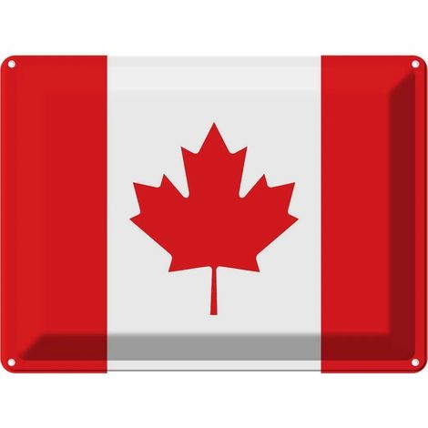 Plaque métallique 30x40 cm Drapeau et armoiries du Canada (1/5)