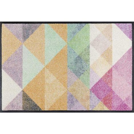 Tapis salon et chambre 75x120 multicolore rectangle tissé motif pastel SANORA
