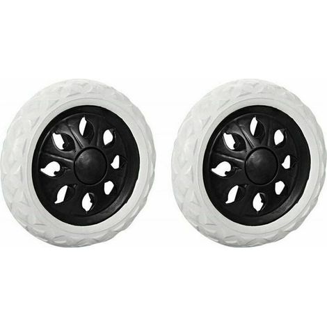 Lot de 2 Roulettes de Rechange pour Chariot de Courses - Noir (1/4)
