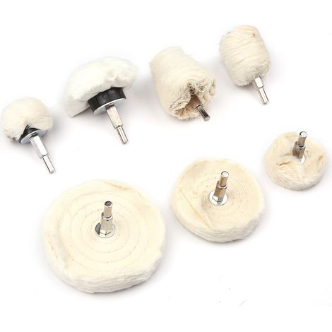 Kit de polissage comprenant 7 disques de polissage à tige de 6,35 pouces, outils de polissage pour acier inoxydable, aluminium, cuivre et verre. (1/2)
