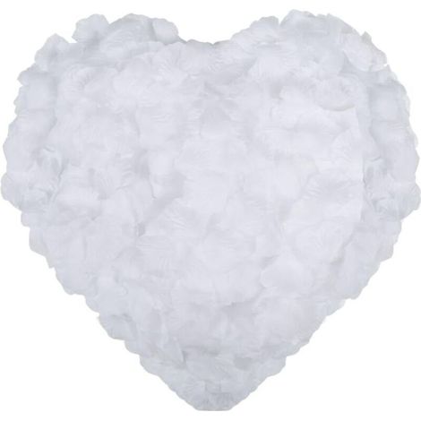 2000 pétalos de rosa, confeti de rosa artificial de seda blanca, pétalos de flores para bodas, pedidas de mano, San Valentín, aniversarios, Navidad, fiestas y decoración romántica para eventos. (1/4)