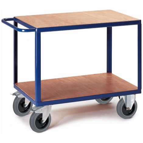 Rollcart Schwerer Tischwagen mit 2 Ladeflächen im Buchendekor 850x500mm