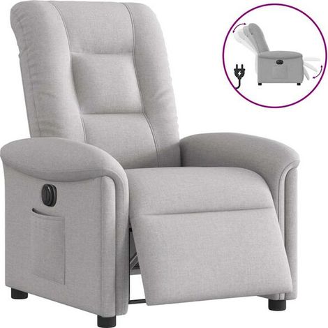 Fauteuil inclinable électrique, tissu gris nuage (1/5)