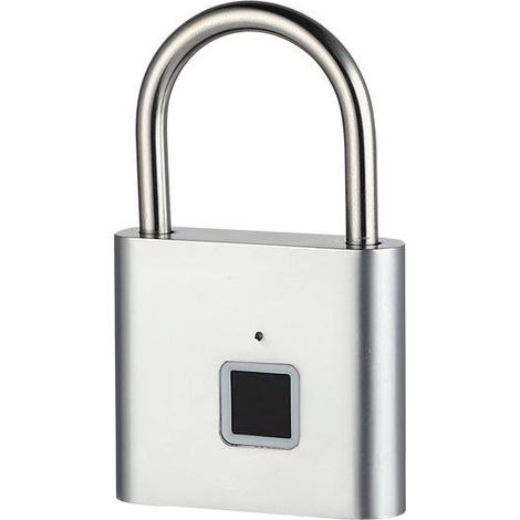 Cadenas intelligent à empreinte digitale, cadenas d'extérieur étanche et antirouille, cadenas électronique intelligent, porte principale, antivol, verrouillage par mot de passe, armoire argentée (1/5)