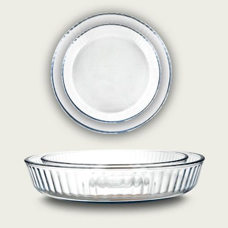 Set de 2 moldes de vidrio borosilicato Ø 26/32 cm