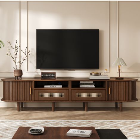 TV-Lowboard 170 × 40 × 40 cm aus MDF, dunkelbraun, mit Stauraum – MEUBLIV (1/5)