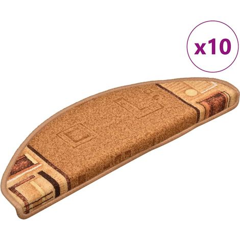 Bandes adhésives pour escaliers, lot de 10, 65 x 21 x 4 cm, beige