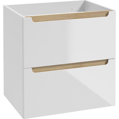 Waschtischunterschrank 60cm Livia mit 2 Schubladen, Weiß