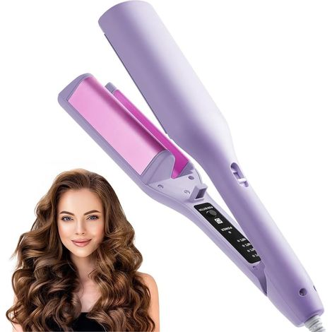 Boucleur a Cheveux, 32mm Fer à Friser Oeuf, Fers à Onduler pour Grandes Boucles, Convient aux Débutants, Chaleur Homogène, Température Réglable Bigou Français pour Cheveux Longs/Courts (1/5)