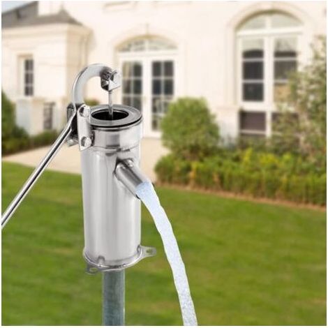 Manuelle Wasserpumpe – Tiefbrunnenpumpe, manuelle Druckpumpe, 10 m Edelstahl-Tiefensaugpumpe, manuelle Wasserpumpe, Kurbelwasserpumpe, Rüttelwasserpumpe (1/5)
