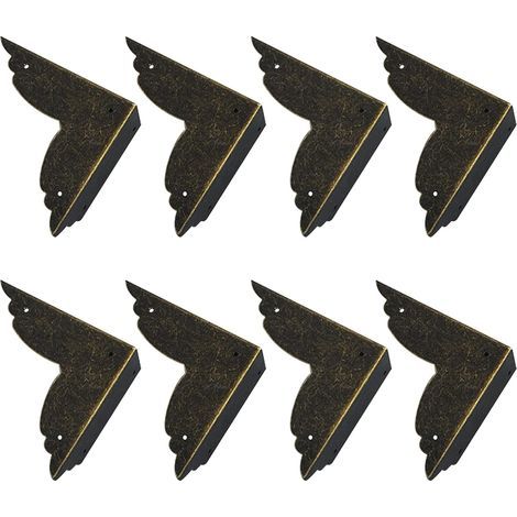 Set mit 8 Vintage-Eckenschützern aus Metall für Möbel und Tische (Bronze)