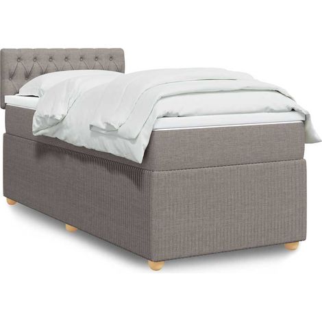 Boxspringbett mit Matratze Taupe 90x190 cm Stoff (1/5)