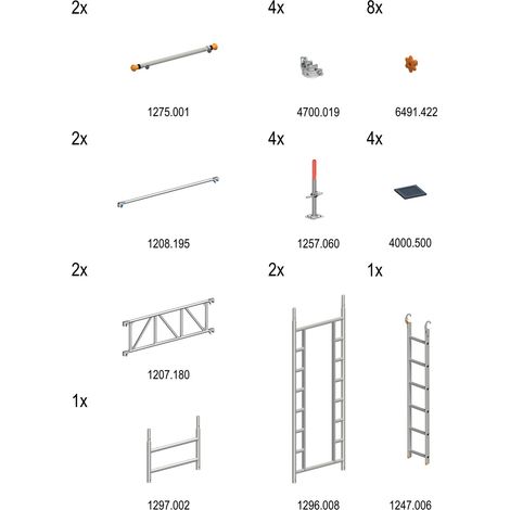 Layher Uni Leicht Erweiterung Treppen-Kit Typ2 mit 2 Durchgängen (1/3)