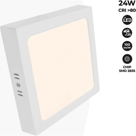 Plafonnier carré LED en saillie 24W Haute Efficacité - Blanc Neutre (1/5)