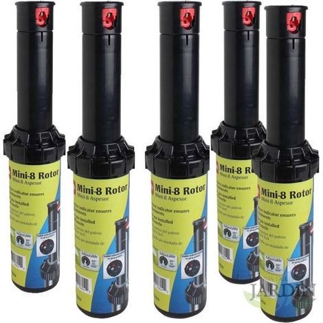 Set di 5 Irrigatore MINI8 Toro 1/2''. Portata da 6 a 10,7 metri, angolo regolabile