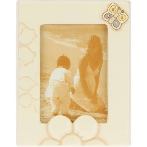 Cadre photo - Accessoires pour la maison - céramique, cadre en bois de pin et verre - 16 x 2,1 x 20,5 cm H  format photo 9,2 x 13,6 cm (1/4)