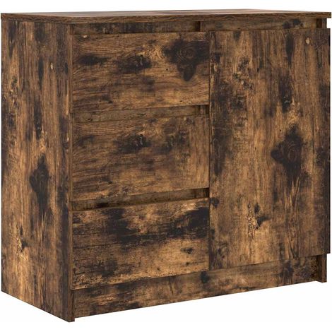 Maison Exclusive - Aparador con cajón roble ahumado 71x35x65 cm m (1/5)
