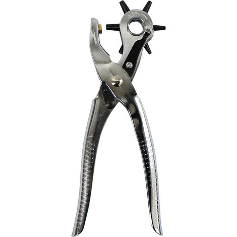 Dapetz ® Punch Pliers Revolving Punch Pliers Round Hole Punch Leather Belt Hole Puncher - 6 Different Sizes Used For Belt, Watch Belt, Belt, Shoes, Purses, Clothes, Cardboard (1/5)