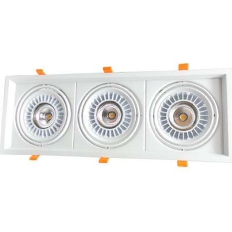 Faretto led da incasso 60w 3x20w ar111 faro led cob incasso orientabile 3000k