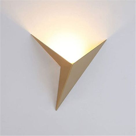 Applique Murale Interieur LED Créatif Triangle Forme Lampe Chaud Moderne Luminaire Mural Pour Chambre Salon Esc 3W 3000K Métal Doré Blanc (1/4)