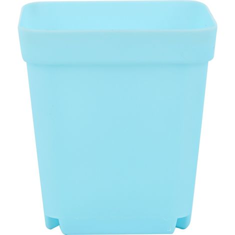 Pot de fleurs bleu, contenant décoratif pour plantes succulentes, idéal pour le jardin, le balcon ou la cour.