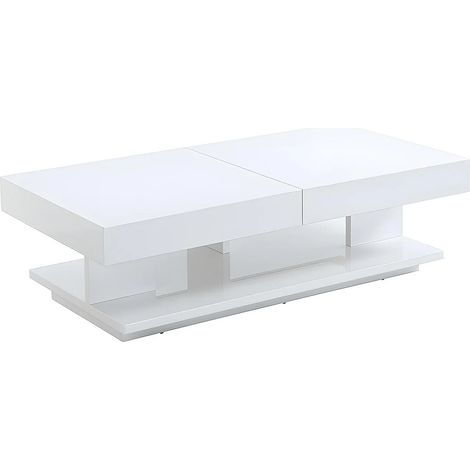 Tavolino con vani portaoggetti - MDF laccato bianco - ARAMIS (1/5)