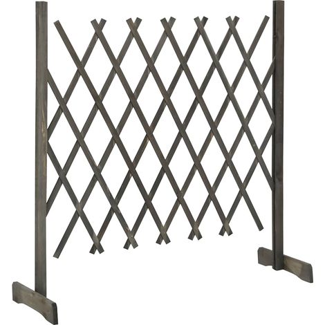 Maison Exclusive - Garten-Rankzaun Grau 120x90 cm Massivholz Tann (1/5)