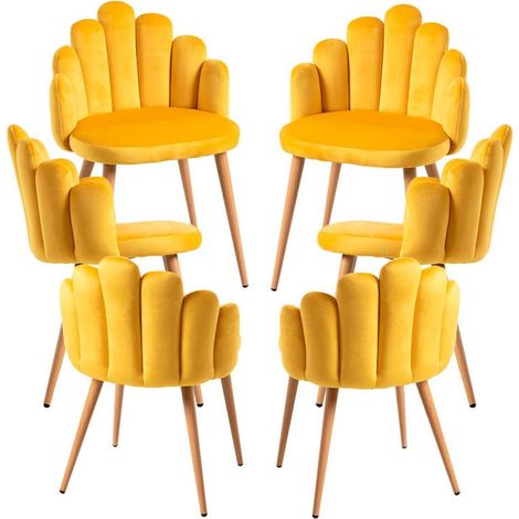 Packs Sillas Comedor - Pack 6 Sillas Hand Terciopelo - Amarillo (1/5)