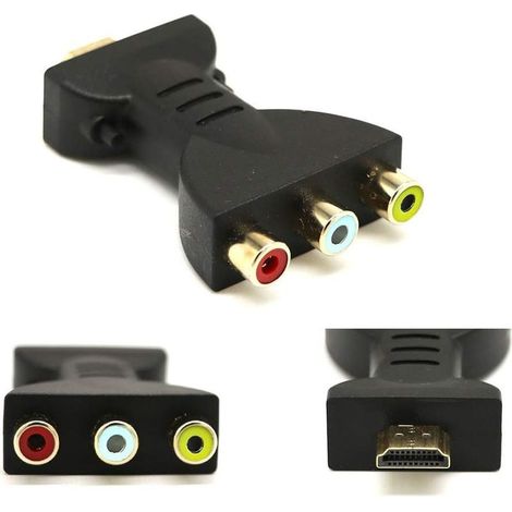 HDMI-Stecker auf 3 RCA-Buchsen Composite-Audio-Video-Adapter, TV-Konverter (1/4)