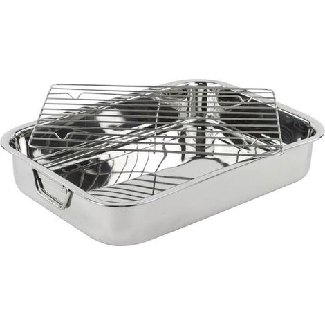 Plat à four avec poignées - Acier inoxydable - 40 cm (1/3)