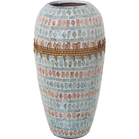 Vase de Table en Nacre et rotin 22 x 44 cm, Bouche 12,5 cm (1/3)