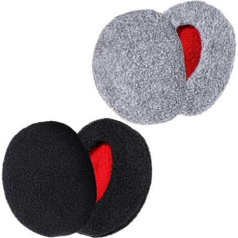2 paires de cache-oreilles coupe-vent sans bandeau en polaire - Idéal pour les activités hivernales extérieures des hommes et des femmes (1/5)
