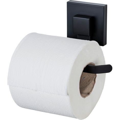 Wenko Quadro porta rotolo carta igienica nero opaco quadrato (1/5)
