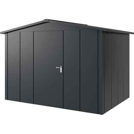 Hörmann Metall-Gerätehaus "Juno" mit Satteldach, JSD12 - Design, 310 x 214 cm (B x T), anthrazit, 1-flüglige Tür, Anschlag links (1/5)