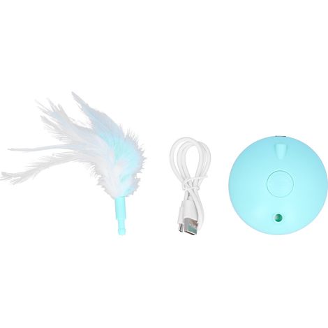 Jouet interactif pour chat électrique : balle clignotante et plumes, plateau tournant, griffoir. (1/5)