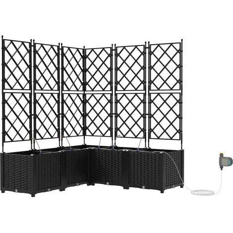 Maison Exclusive - Macetero de Jardín 5 pcs Negro 120 x 120 x 142