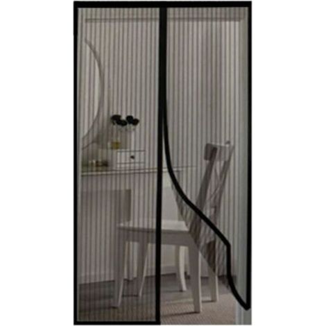 Moustiquaire magnétique pour porte/fenêtre – 1 pièce (100 x 210 cm, noir), gaze anti-insectes sans perçage, facile à installer (1/5)