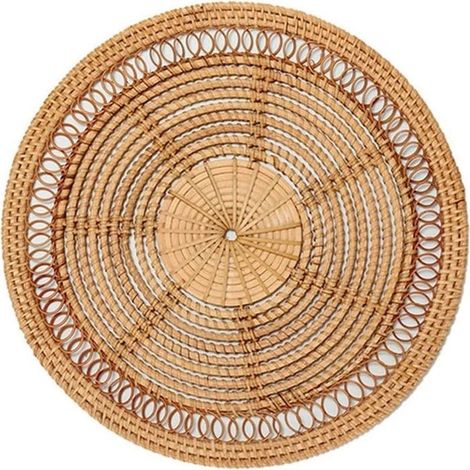 Panier tissé rotin naturel 30cm, décoration murale artisanale, écologique, salon jardin balcon (1/3)