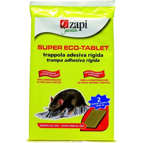 Colla per topi super eco-tablet - busta con 2 tavolette adesive da cm.20x30 - 24 pz