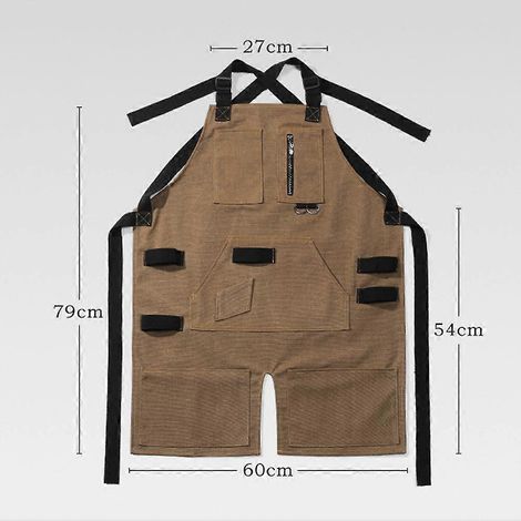 Tablier de travail en toile imperméable pour le camping, les barbecues et les pique-niques, avec bretelles réglables, pour hommes et femmes. Tablier pour la peinture et les arts plastiques.