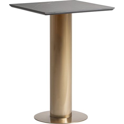 Table de bar art déco en acier doré finition vieilli - Doré vieilli élégant (1/5)