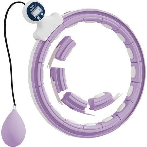 cerceau avec picots de massage ajustable 76-113 cm de tour de taille 16 segments amovibles 139x4,5cm violet (1/5)
