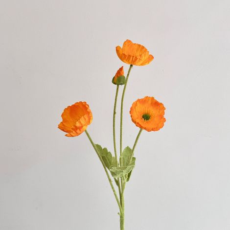 Fleurs artificielles poppy réalistes haute qualité – 10 pièces décoratives pour mariage, événements scéniques et décoration intérieure – fleurs en tissu orange