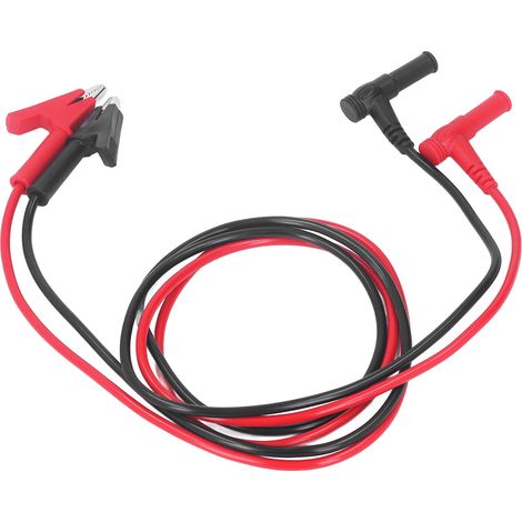 Lot de 2 Câbles Pince Crocodile vers Fiche Banane, PVC Renforcé Laiton, Cordon de Test Multimètre 1000V 15A (1/5)