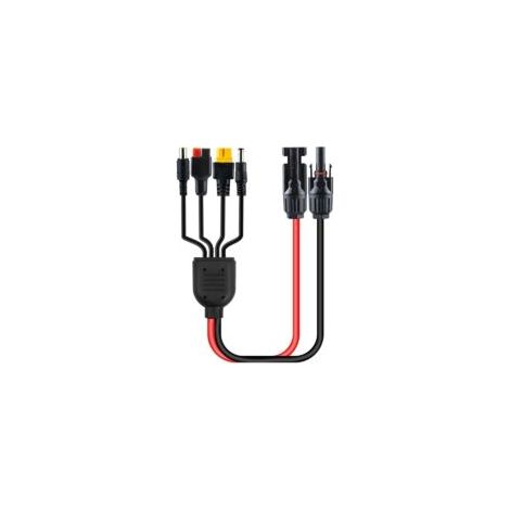 Universelles Solarladekabel, 1 m, 4 Stecker (Anderson, XT60, DC7909, DC5521), 16 AWG - Crezuo