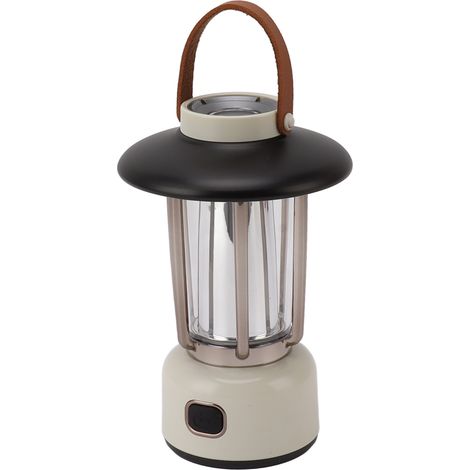 Campinglaterne mit 3 Leuchtmodi, verschiedenen Stromversorgungsoptionen, tragbare LED-Campinglampe für Rasen, Feuerstelle und Outdoor-Aktivitäten, Weiß (1/5)