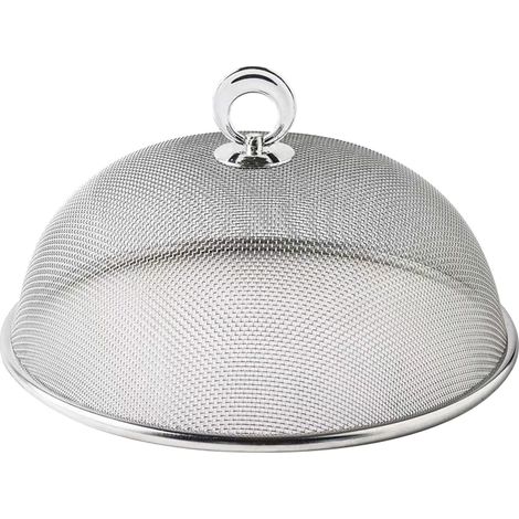 Couvercle Alimentaire en Maille d'Acier Inoxydable, Filet Anti-Mouches pour Pique-Nique, Dôme de Table Ronde de 28 cm, Réutilisable, Protection Contre Insectes et Moustiques pour Extérieur (1/4)