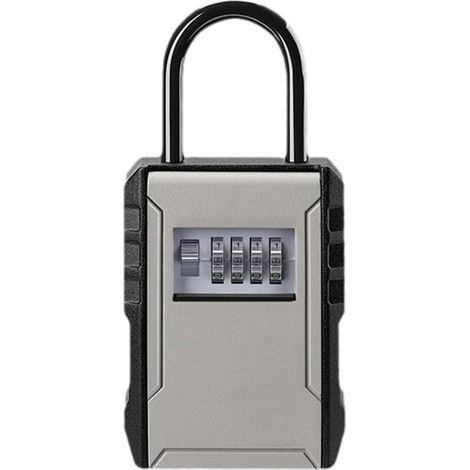 Boîte à Clés de Mot de Passe de de Grand Espace Coffre-Fort de Clé de Voiture Gris pour Appartement Lockbox Installation Gratuite Mobile (1/5)