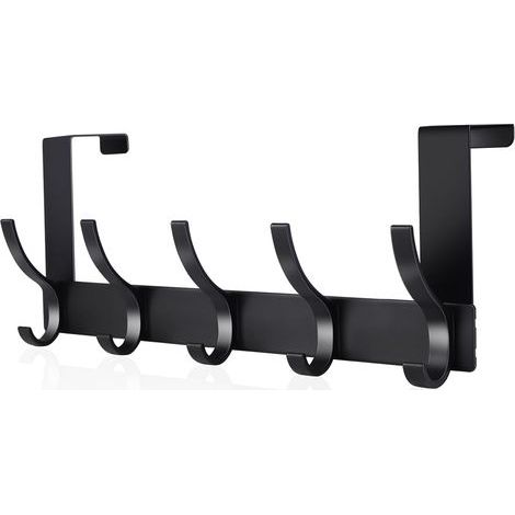 Ganchos para puerta, ganchos de suspensión en acero inoxidable (negro) (1/5)